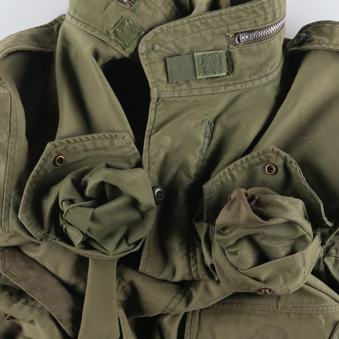 Special Price: Authentic 1970'S US Military M-65 Deck Jacket, Made in USA, Large Short, Men's Size L, Vintage unclear Khaki type Vintage Second Hand