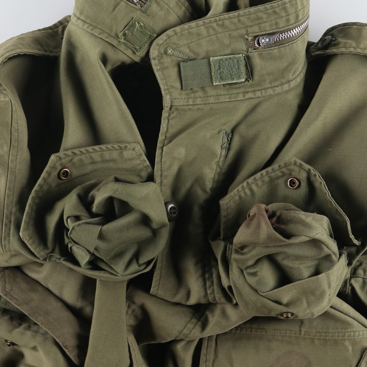 Special Price: Authentic 1970'S US Military M-65 Deck Jacket, Made in USA, Large Short, Men's Size L, Vintage unclear Khaki type Vintage Second Hand