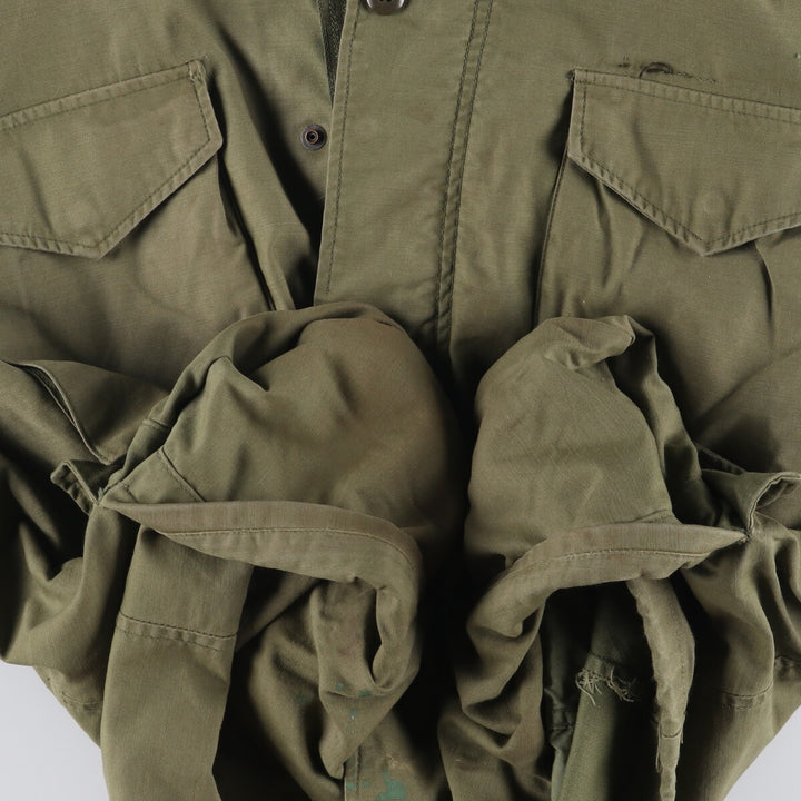 Special Price: Authentic 1970'S US Military M-65 Deck Jacket, Made in USA, Large Short, Men's Size L, Vintage unclear Khaki type Vintage Second Hand