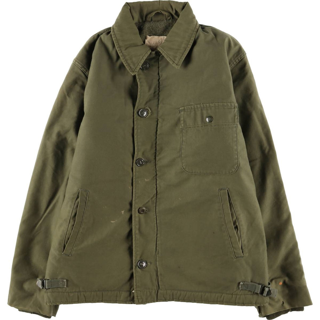 Authentic US Navy Military Deck Jacket, Made in USA, Men's Size Medium, Vintage unclear Khaki type Vintage Second Hand