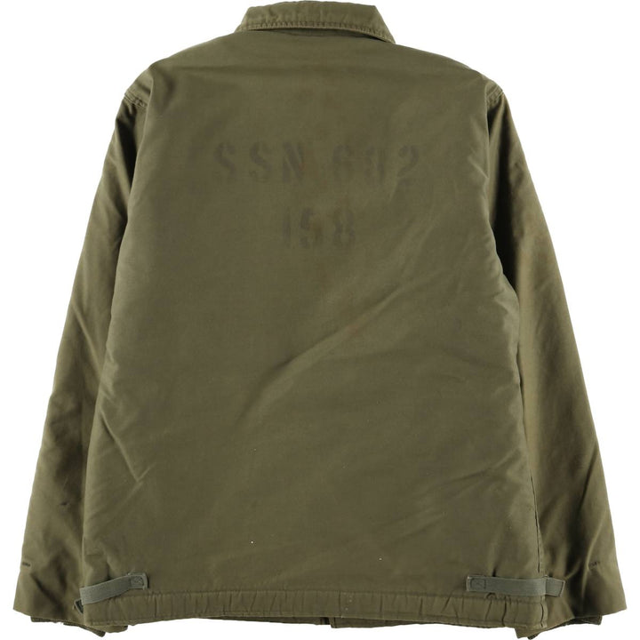 Authentic US Navy Military Deck Jacket, Made in USA, Men's Size Medium, Vintage unclear Khaki type Vintage Second Hand
