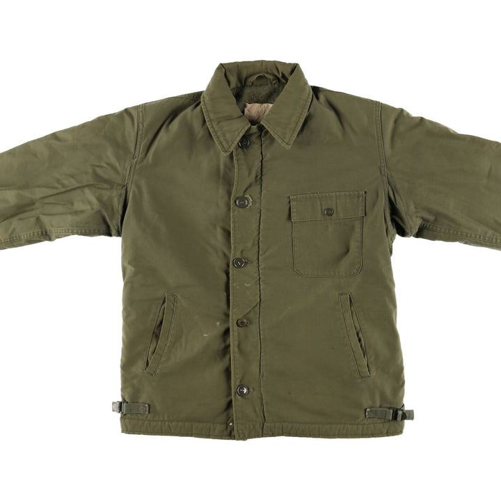 Authentic US Navy Military Deck Jacket, Made in USA, Men's Size Medium, Vintage unclear Khaki type Vintage Second Hand