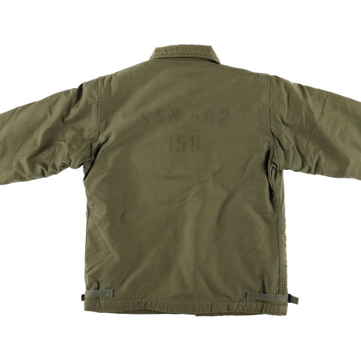 Authentic US Navy Military Deck Jacket, Made in USA, Men's Size Medium, Vintage unclear Khaki type Vintage Second Hand