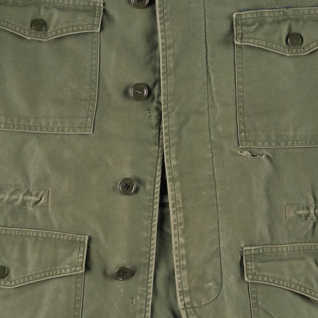 Cattle Jacket Military Flight Jacket Made in USA Men's Size L unclear Khaki type Vintage Second Hand