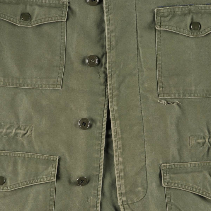 Cattle Jacket Military Flight Jacket Made in USA Men's Size L unclear Khaki type Vintage Second Hand