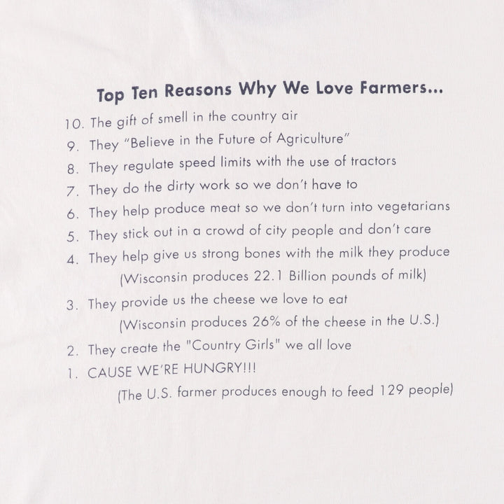 90'S Anvil Message Ringer T-shirt, Men's L size, Vintage cotton white type Vintage Second Hand