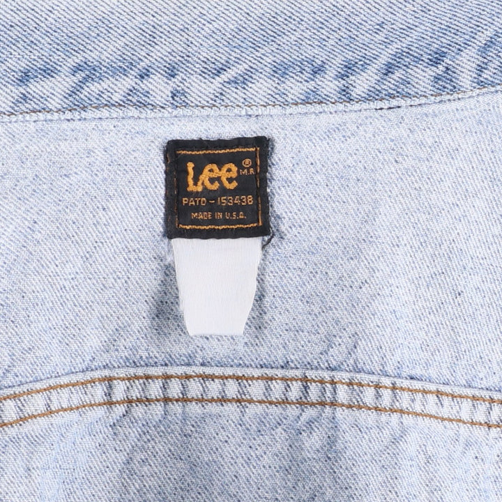 80s~ Lee Riders denim jacket, denim jacket, made in USA, men's size L, vintage unknown blue type Vintage Second Hand