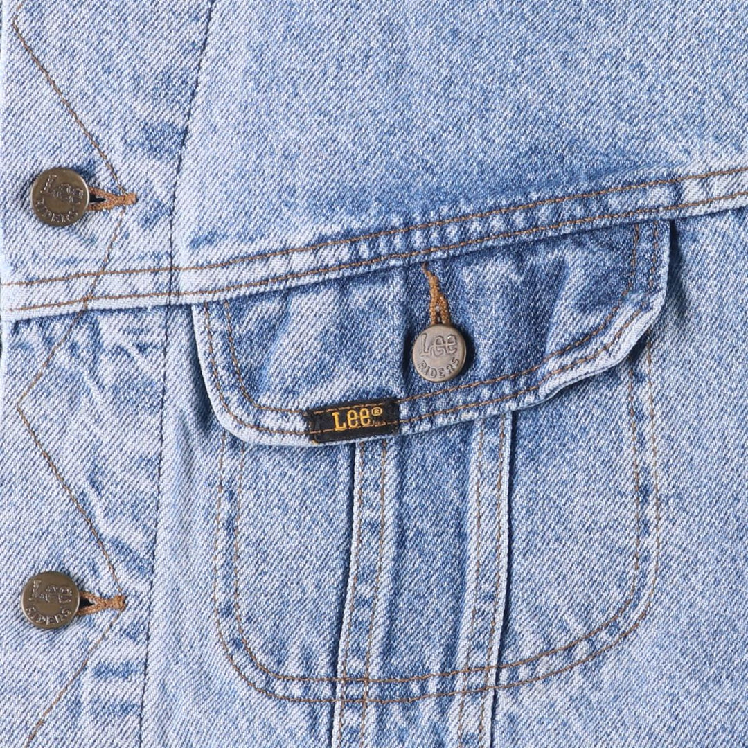 80s~ Lee Riders denim jacket, denim jacket, made in USA, men's size L, vintage unknown blue type Vintage Second Hand