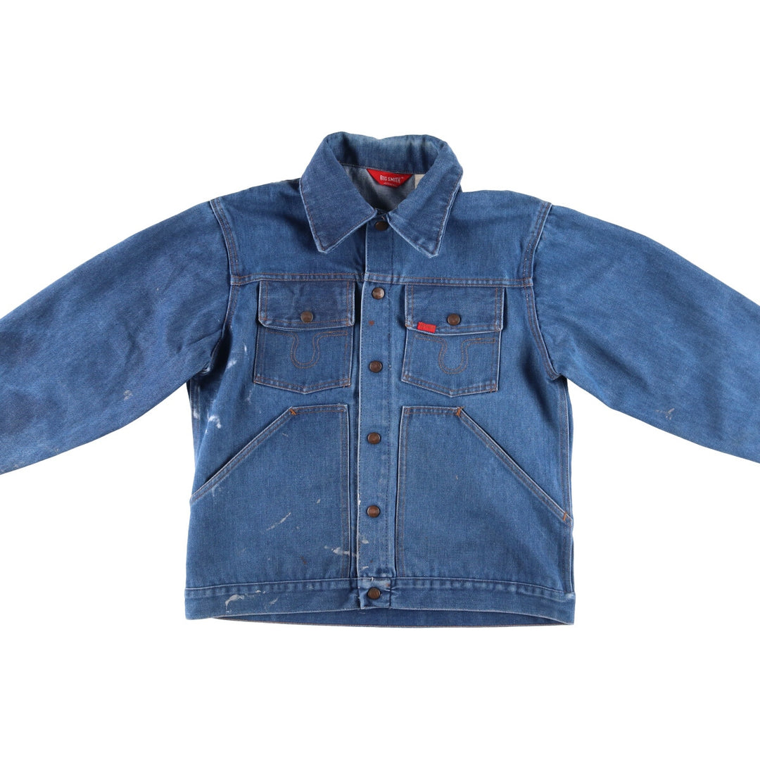~70'S Big Smith denim jacket, made in USA, men's size L, vintage cotton blue type Vintage Second Hand