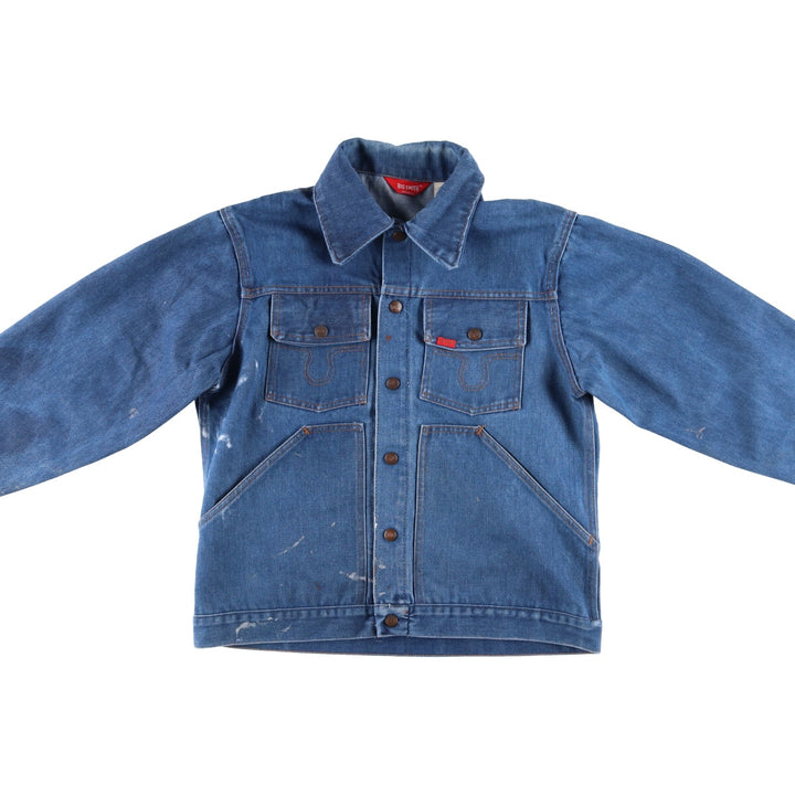 ~70'S Big Smith denim jacket, made in USA, men's size L, vintage cotton blue type Vintage Second Hand