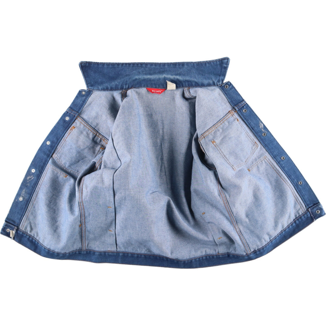 ~70'S Big Smith denim jacket, made in USA, men's size L, vintage cotton blue type Vintage Second Hand