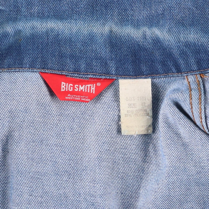 ~70'S Big Smith denim jacket, made in USA, men's size L, vintage cotton blue type Vintage Second Hand