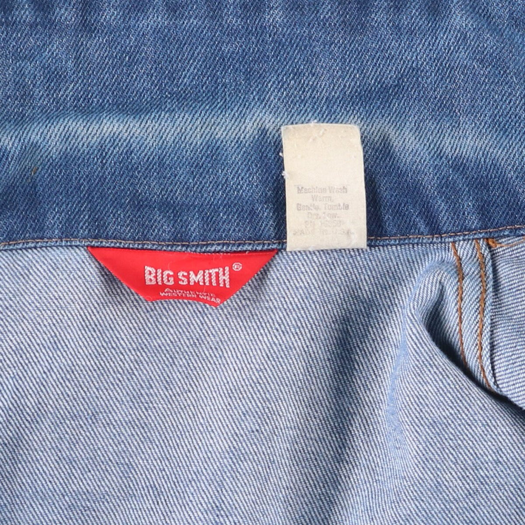 ~70'S Big Smith denim jacket, made in USA, men's size L, vintage cotton blue type Vintage Second Hand