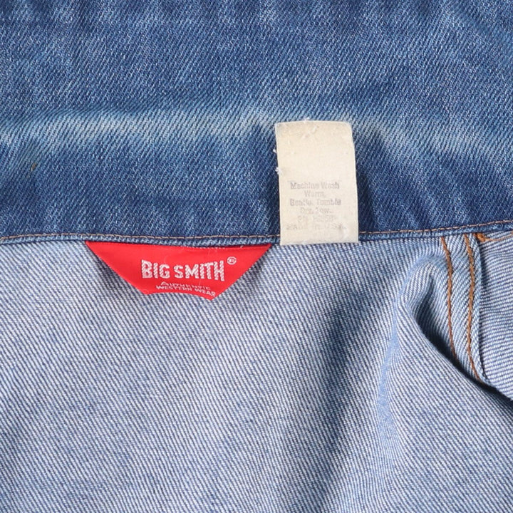 ~70'S Big Smith denim jacket, made in USA, men's size L, vintage cotton blue type Vintage Second Hand