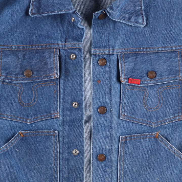 ~70'S Big Smith denim jacket, made in USA, men's size L, vintage cotton blue type Vintage Second Hand