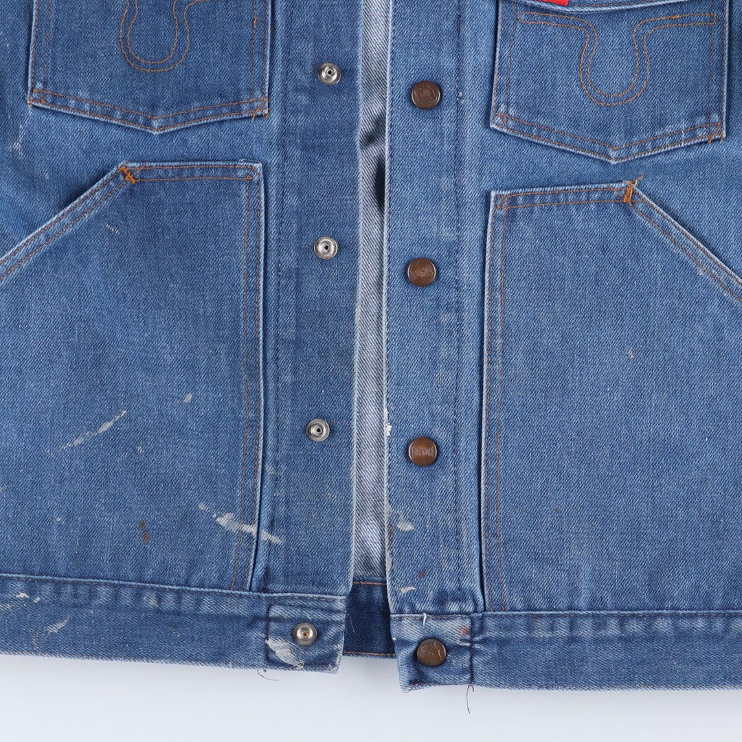 ~70'S Big Smith denim jacket, made in USA, men's size L, vintage cotton blue type Vintage Second Hand
