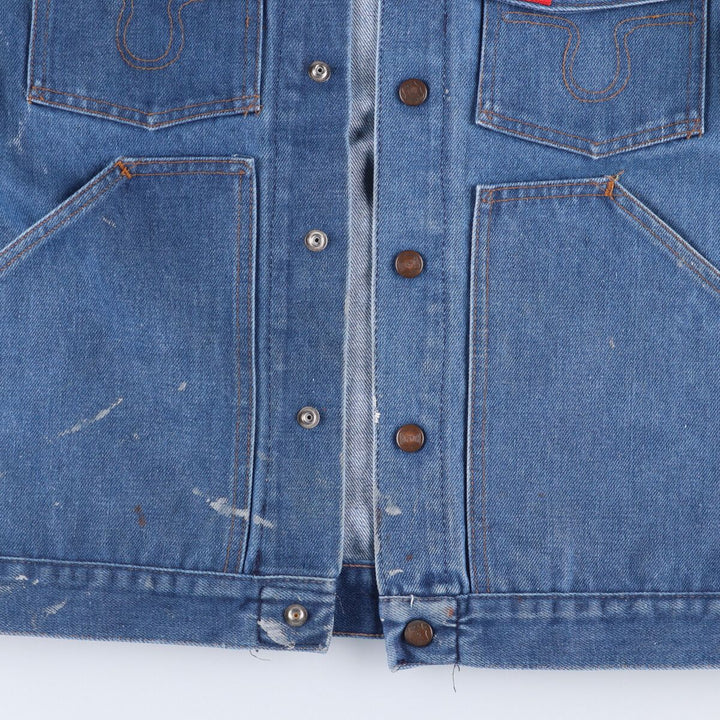 ~70'S Big Smith denim jacket, made in USA, men's size L, vintage cotton blue type Vintage Second Hand