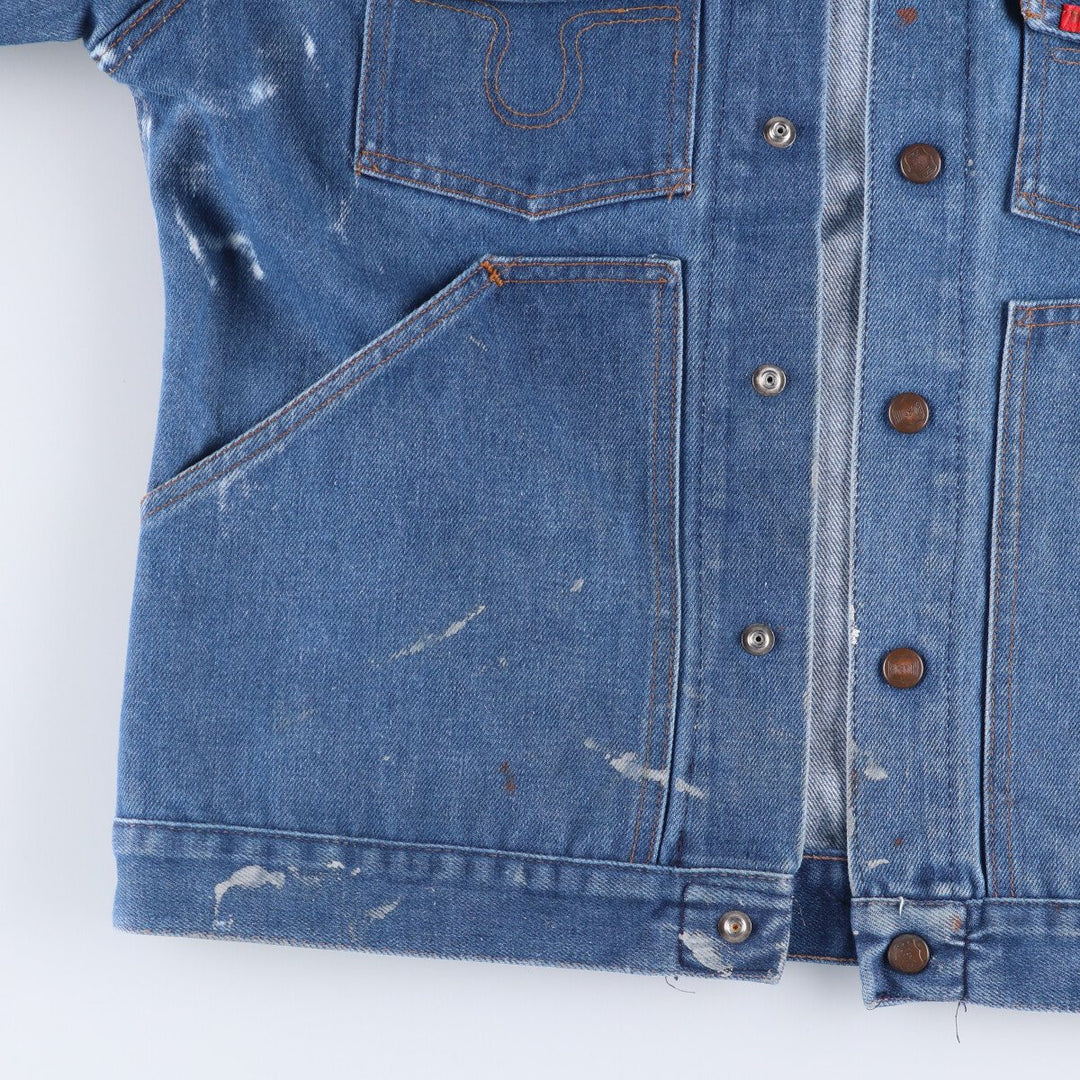 ~70'S Big Smith denim jacket, made in USA, men's size L, vintage cotton blue type Vintage Second Hand