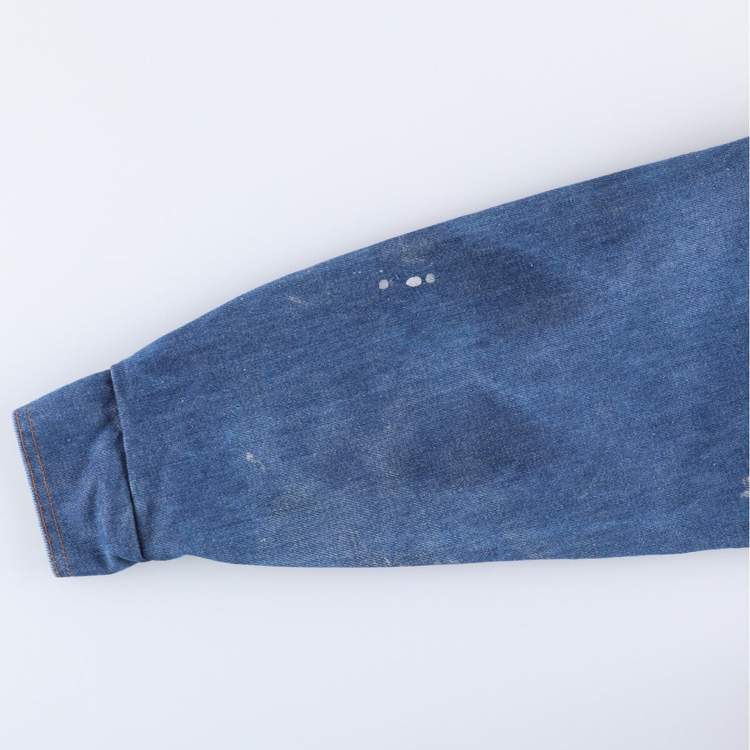 ~70'S Big Smith denim jacket, made in USA, men's size L, vintage cotton blue type Vintage Second Hand