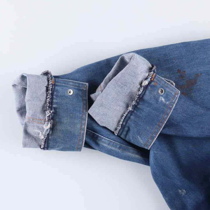 ~70'S Big Smith denim jacket, made in USA, men's size L, vintage cotton blue type Vintage Second Hand