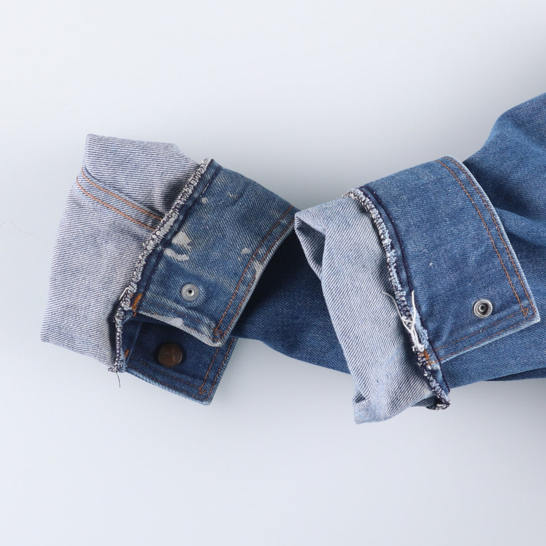 ~70'S Big Smith denim jacket, made in USA, men's size L, vintage cotton blue type Vintage Second Hand