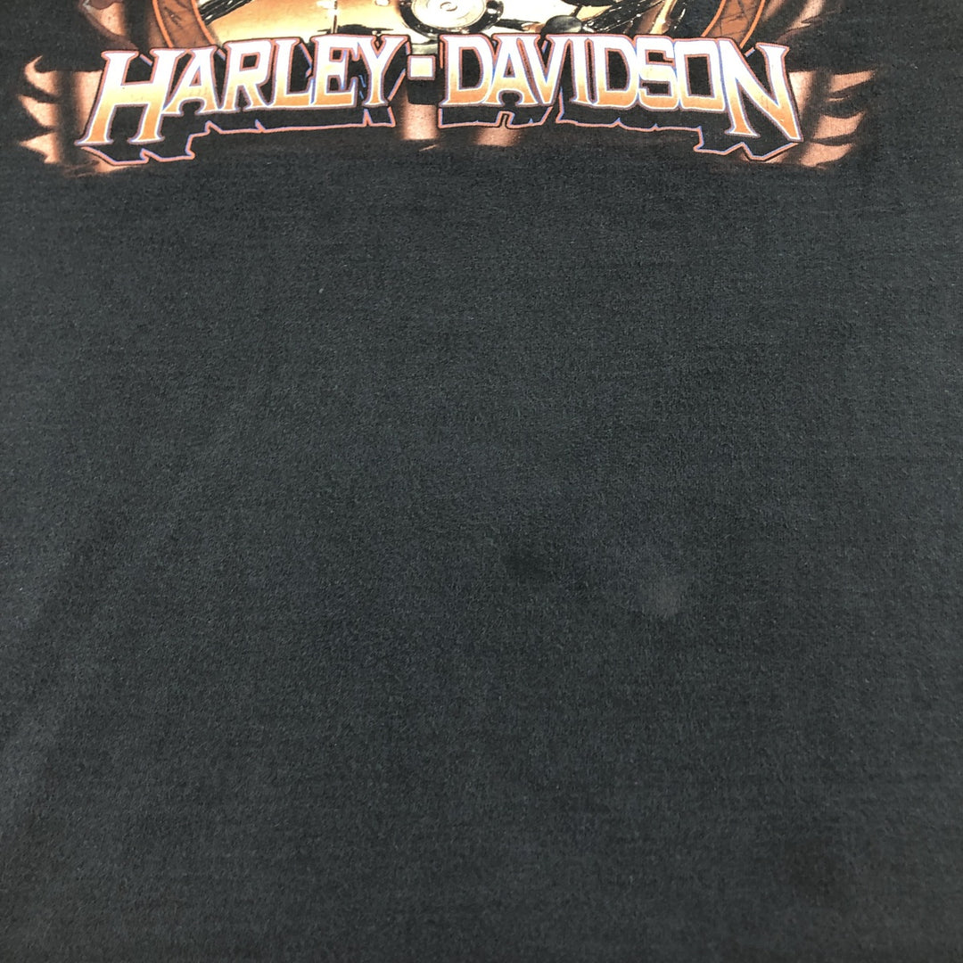 00'S Harley-Davidson Harley Davidson Motorcycle Bike T-shirt Men's M size cotton black type Vintage Second Hand