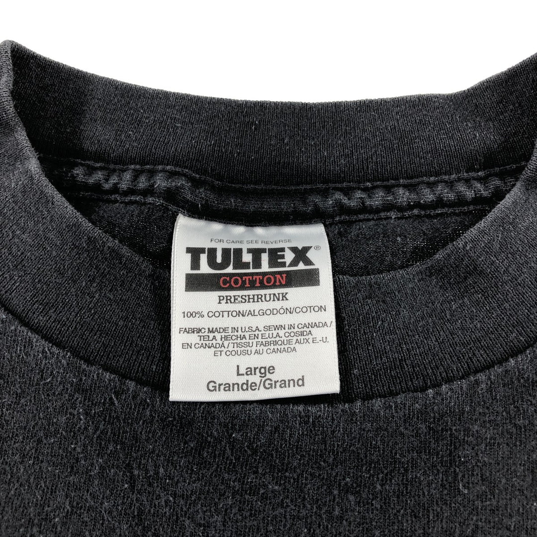 Vintage 90'S TULTEX printed T-shirt made in USA, size L for men cotton black type Vintage Second Hand
