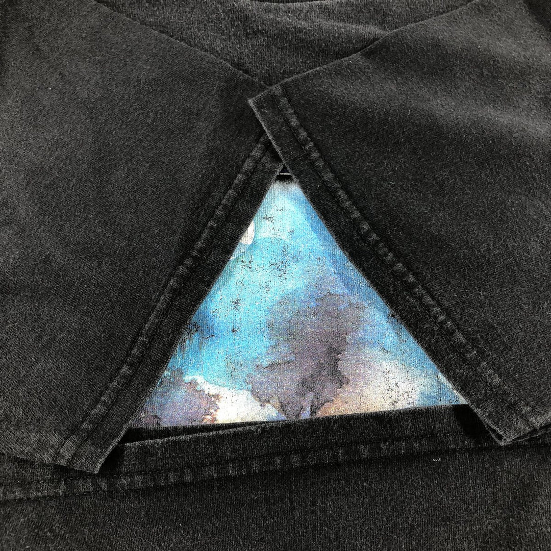 Vintage 90'S TULTEX printed T-shirt made in USA, size L for men cotton black type Vintage Second Hand