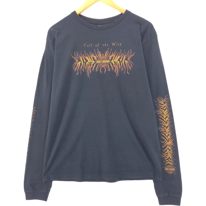 00'S Harley-Davidson Long Sleeve T-Shirt Made in USA Women's XL cotton black type Vintage Second Hand