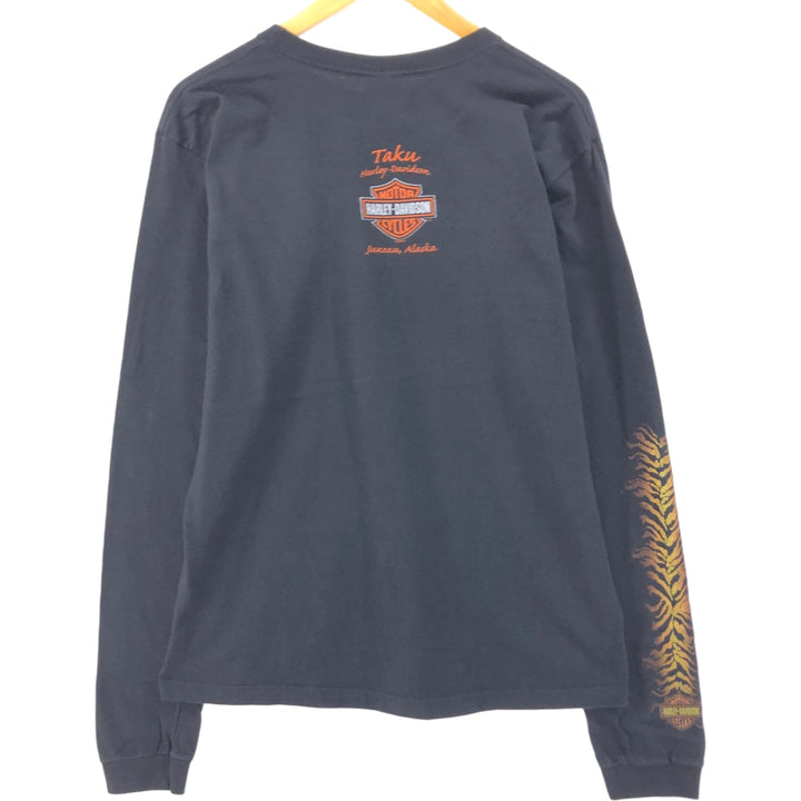 00'S Harley-Davidson Long Sleeve T-Shirt Made in USA Women's XL cotton black type Vintage Second Hand