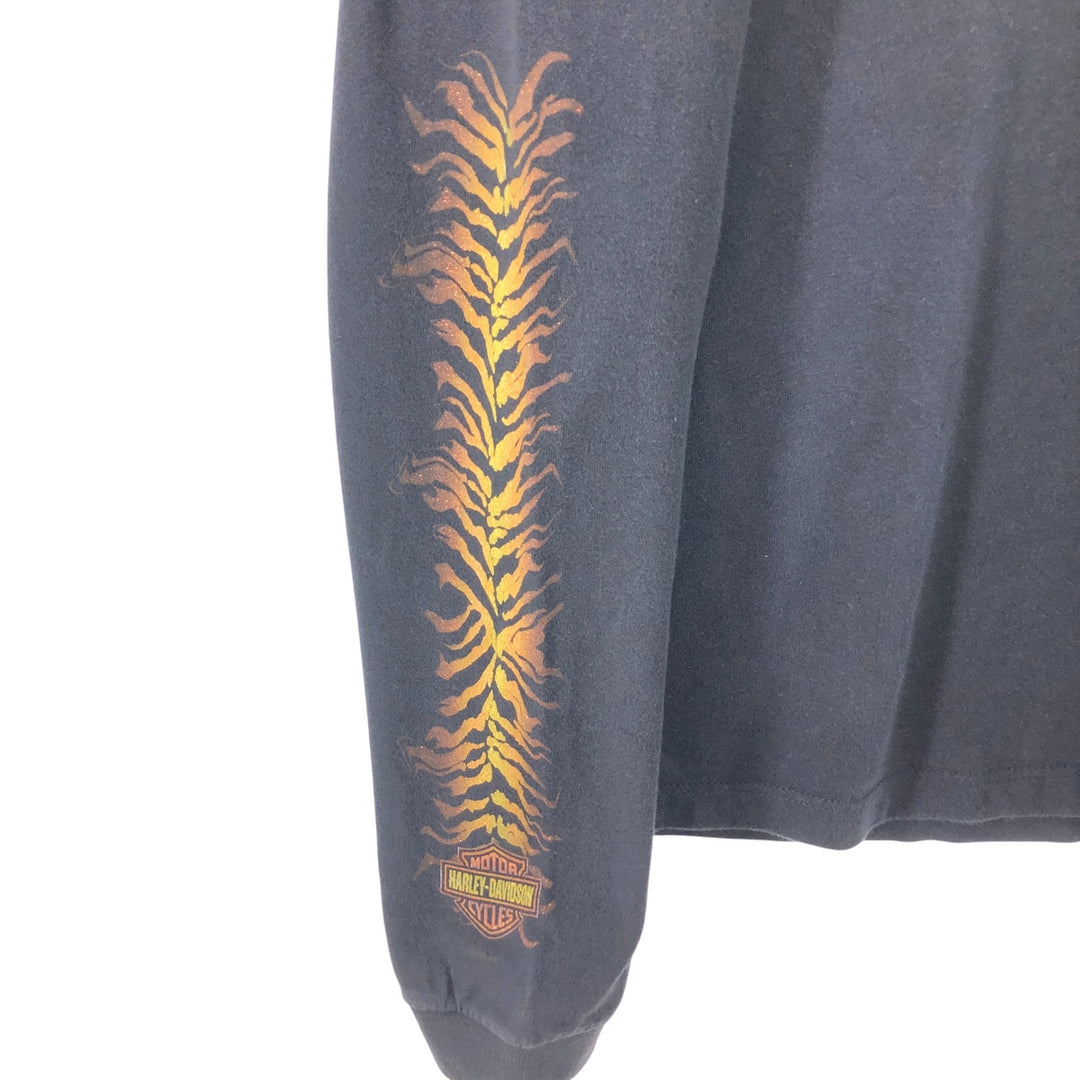 00'S Harley-Davidson Long Sleeve T-Shirt Made in USA Women's XL cotton black type Vintage Second Hand