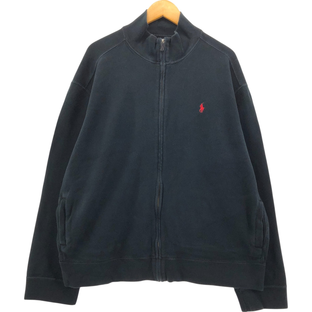 Ralph Lauren POLO by Ralph Lauren full zip sweatshirt, men's XXL size cotton black type Vintage Second Hand