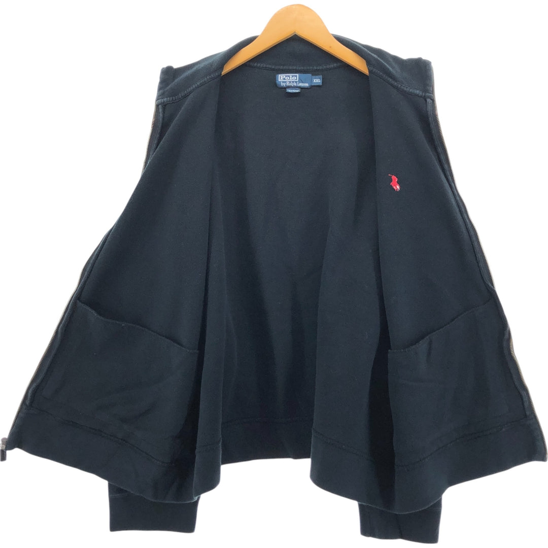 Ralph Lauren POLO by Ralph Lauren full zip sweatshirt, men's XXL size cotton black type Vintage Second Hand