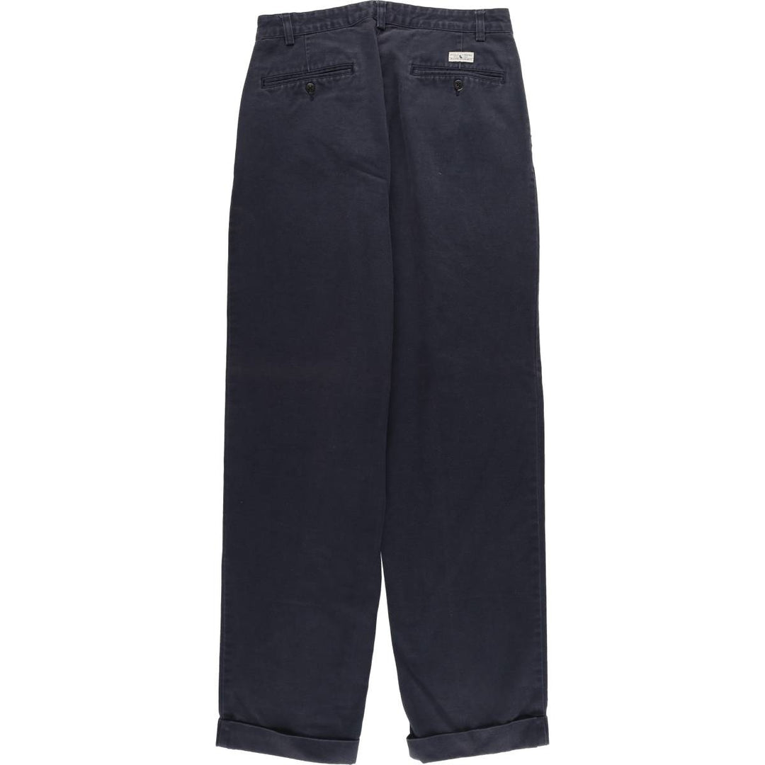 Ralph Lauren POLO RALPH LAUREN Two-pleat chino pants for men, W30 equivalent cotton navy blue type Vintage Second Hand