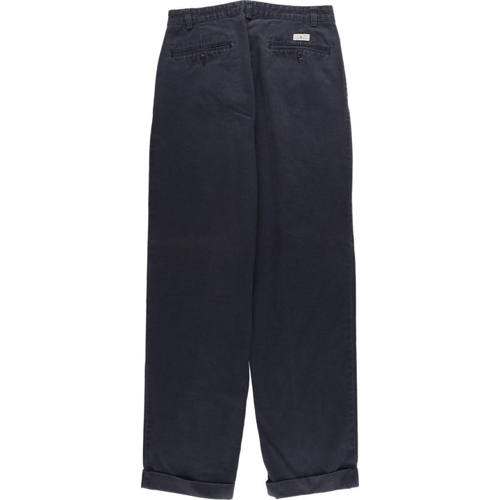 Ralph Lauren POLO RALPH LAUREN Two-pleat chino pants for men, W30 equivalent cotton navy blue type Vintage Second Hand