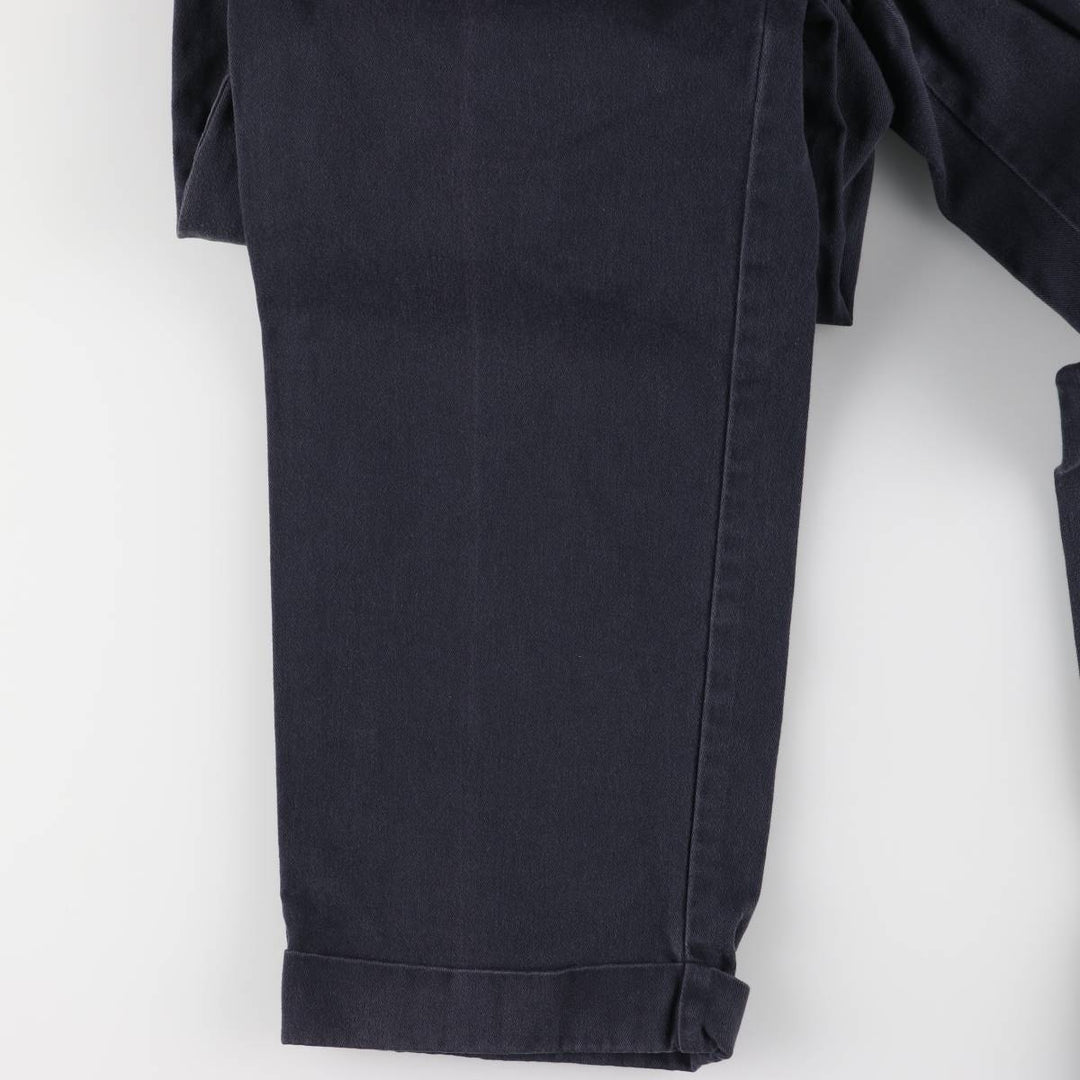 Ralph Lauren POLO RALPH LAUREN Two-pleat chino pants for men, W30 equivalent cotton navy blue type Vintage Second Hand