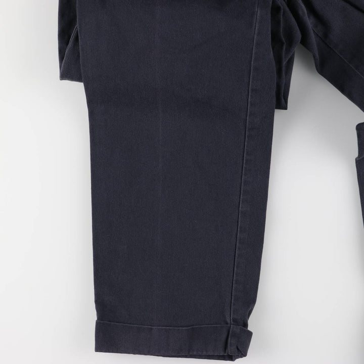 Ralph Lauren POLO RALPH LAUREN Two-pleat chino pants for men, W30 equivalent cotton navy blue type Vintage Second Hand