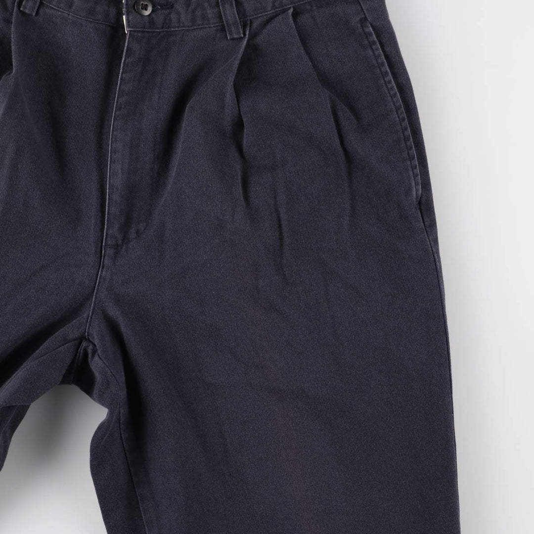 Ralph Lauren POLO RALPH LAUREN Two-pleat chino pants for men, W30 equivalent cotton navy blue type Vintage Second Hand