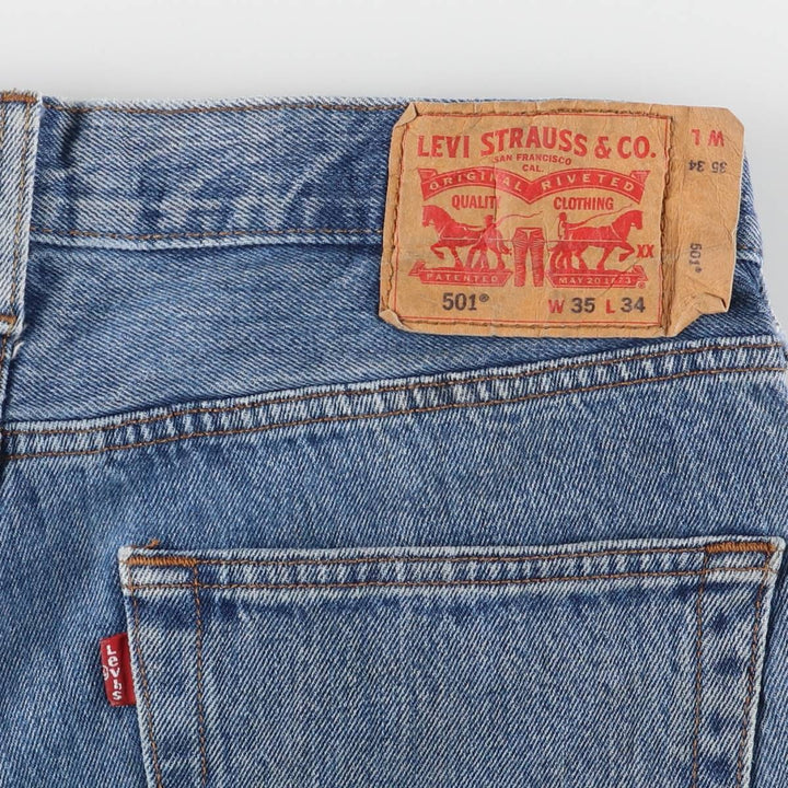 Levi's 501 straight denim pants for men, size W36 cotton blue type Vintage Second Hand
