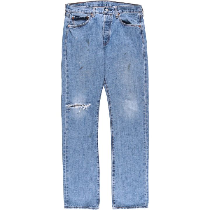 Levi's 501 straight denim pants for men, size W33 cotton blue type Vintage Second Hand