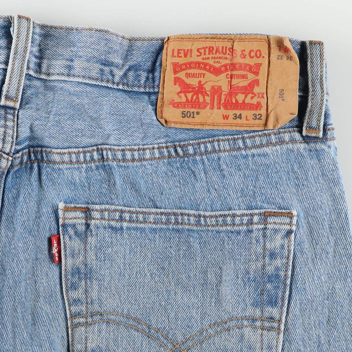 Levi's 501 straight denim pants for men, size W35 cotton blue type Vintage Second Hand