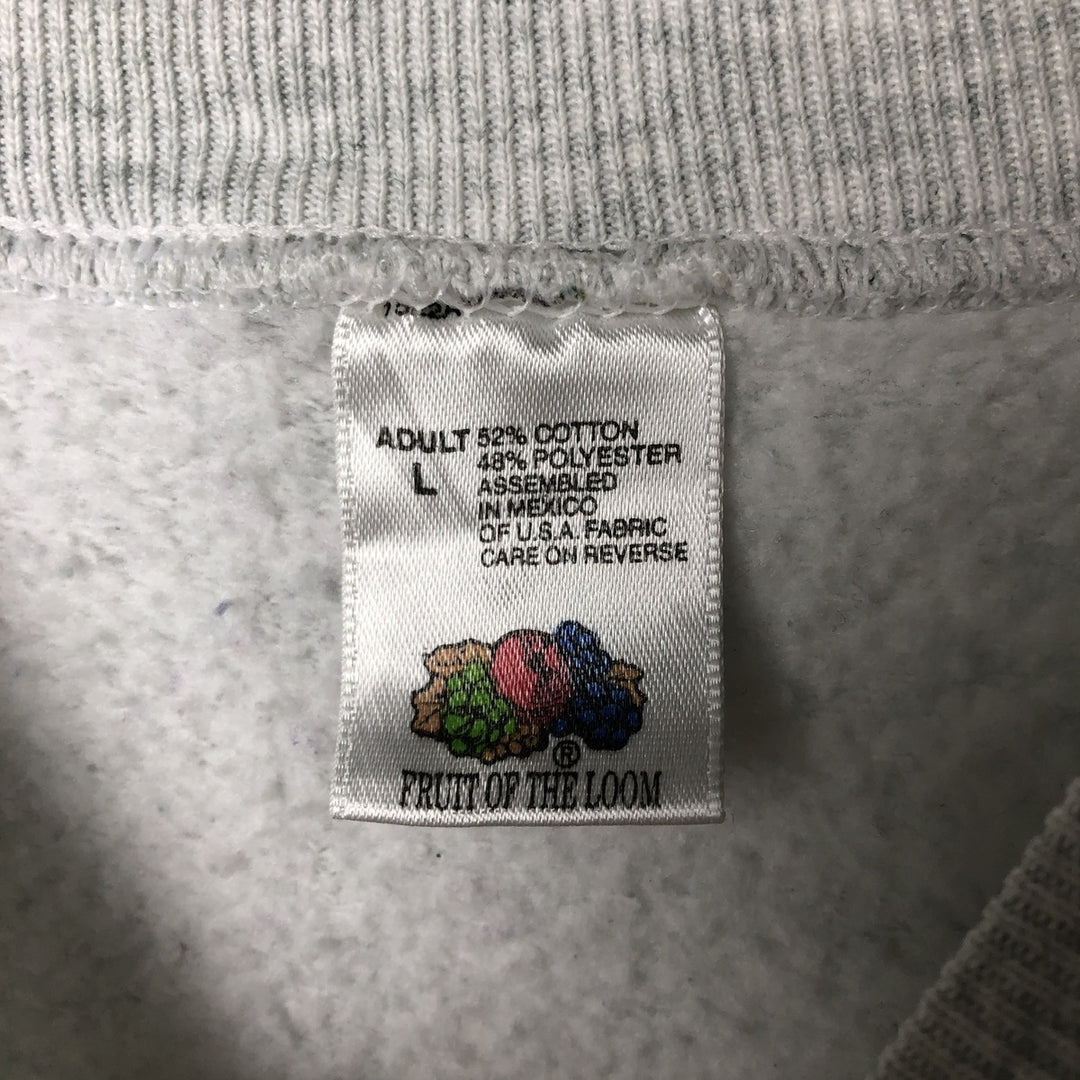 90'S Fruit of the Loom Teddy Bear Pattern Print Sweatshirt, Men's Size L, Vintage cotton gray type Vintage Second Hand