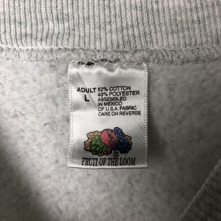 90'S Fruit of the Loom Teddy Bear Pattern Print Sweatshirt, Men's Size L, Vintage cotton gray type Vintage Second Hand