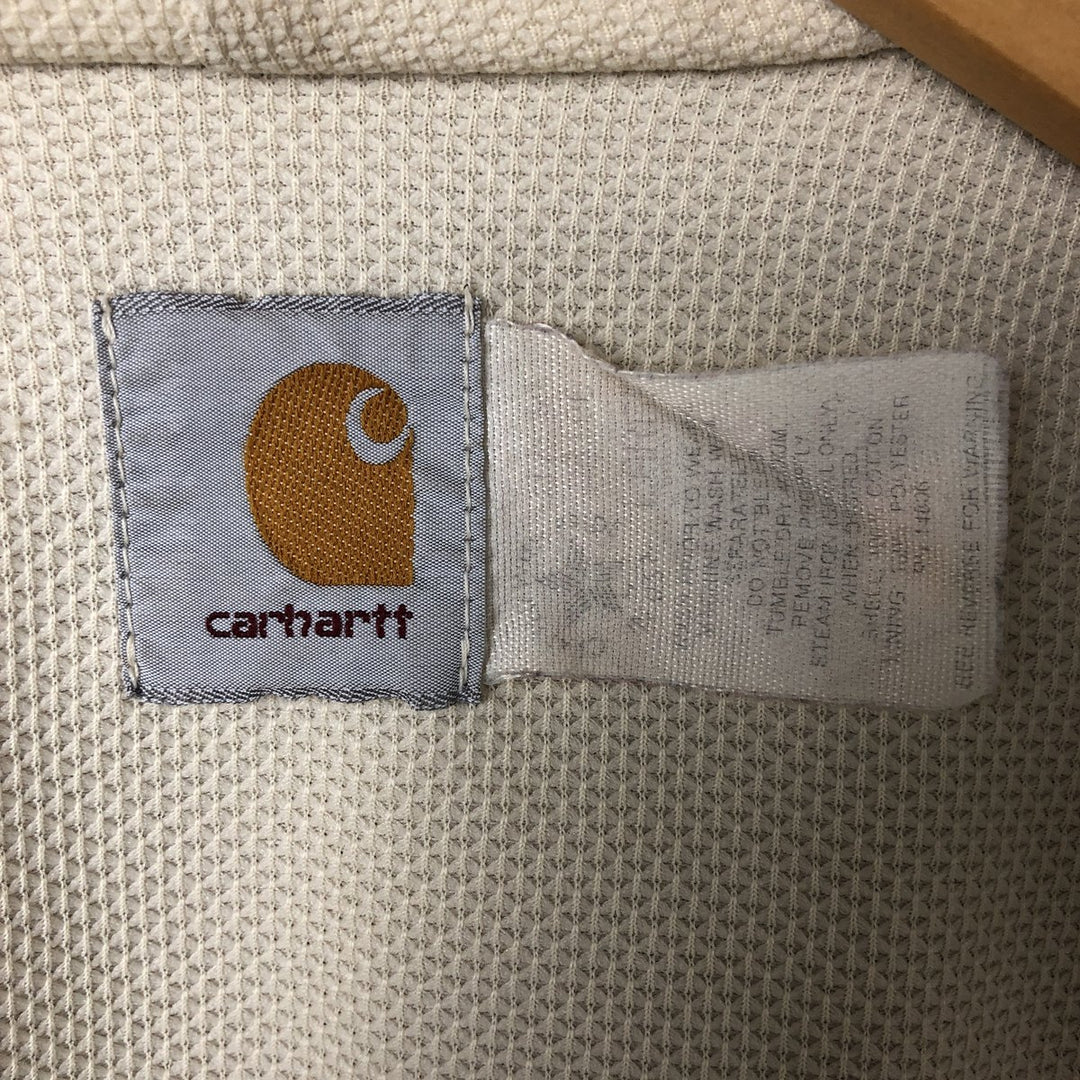 80s-90'S Carhartt Active Jacket Duck Full Zip Parka Made in USA Men's L Size Vintage unclear Beige type Vintage Second Hand