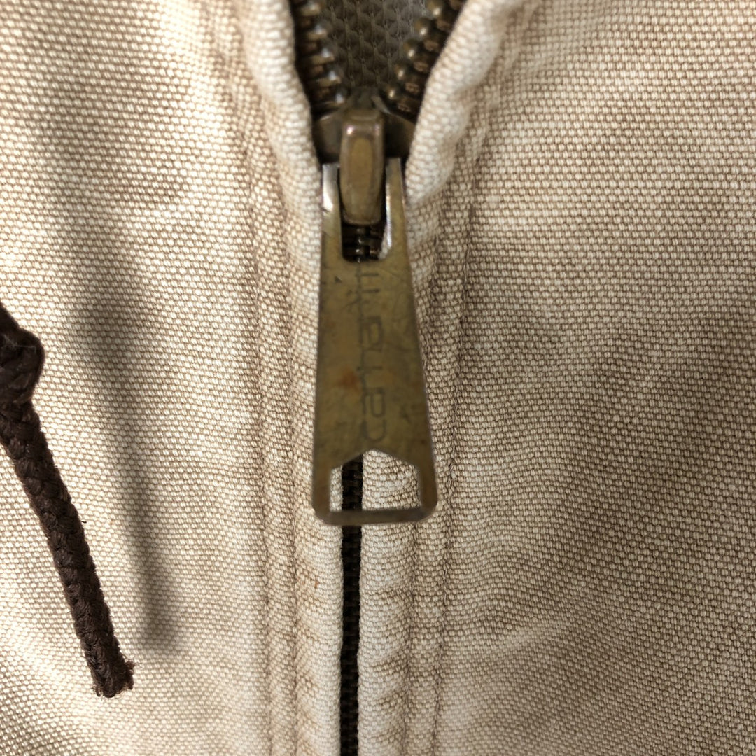 80s-90'S Carhartt Active Jacket Duck Full Zip Parka Made in USA Men's L Size Vintage unclear Beige type Vintage Second Hand