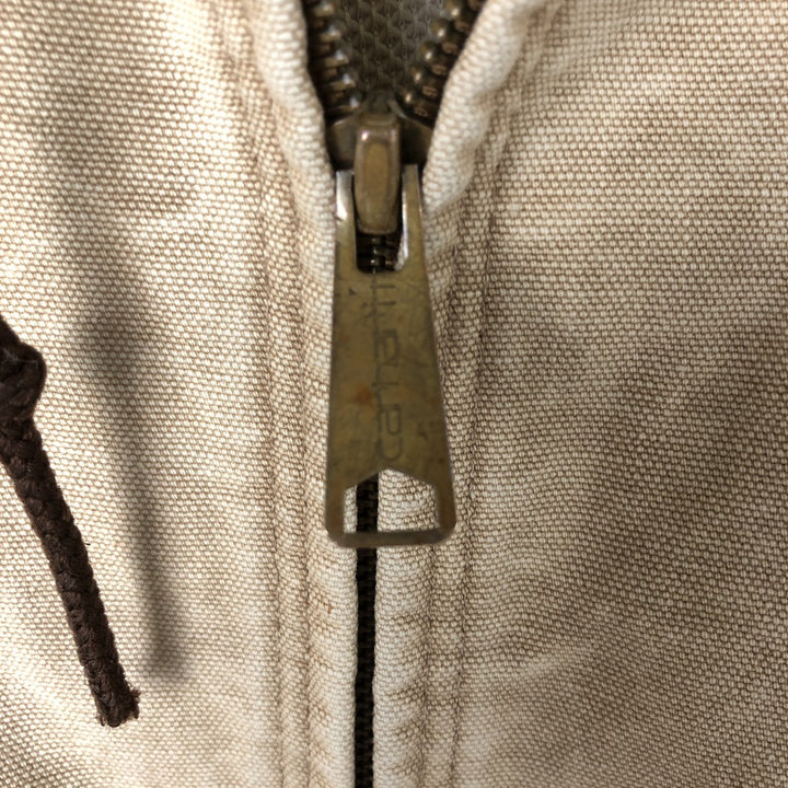 80s-90'S Carhartt Active Jacket Duck Full Zip Parka Made in USA Men's L Size Vintage unclear Beige type Vintage Second Hand