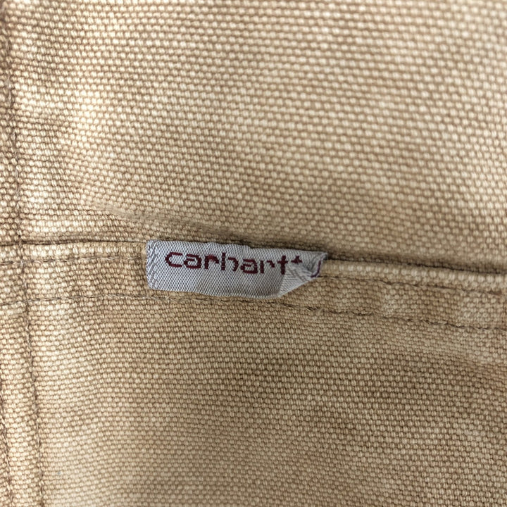 80s-90'S Carhartt Active Jacket Duck Full Zip Parka Made in USA Men's L Size Vintage unclear Beige type Vintage Second Hand