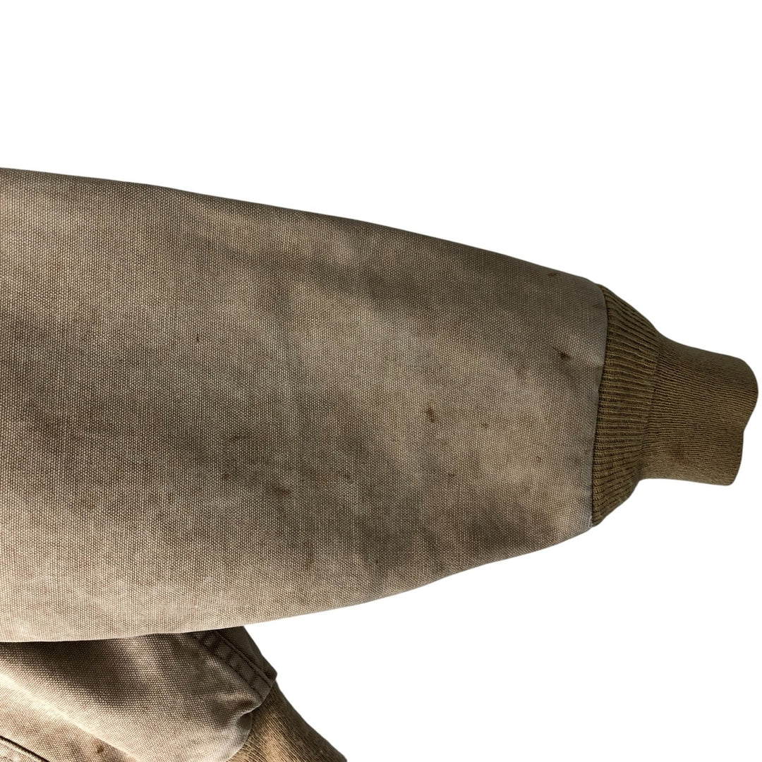 80s-90'S Carhartt Active Jacket Duck Full Zip Parka Made in USA Men's L Size Vintage unclear Beige type Vintage Second Hand