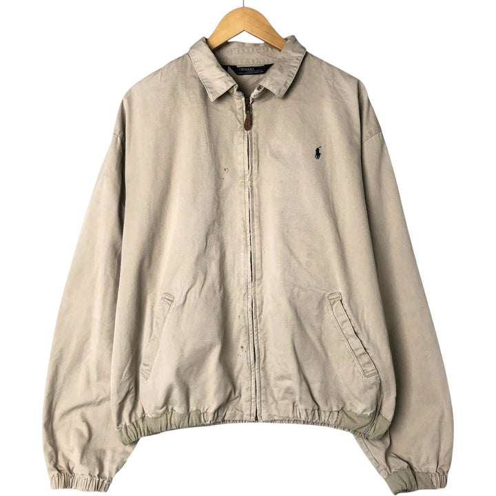 90'S Ralph Lauren POLO by Ralph Lauren Swing Top Sports Jacket Made in USA Men's XL cotton Beige type Vintage Second Hand