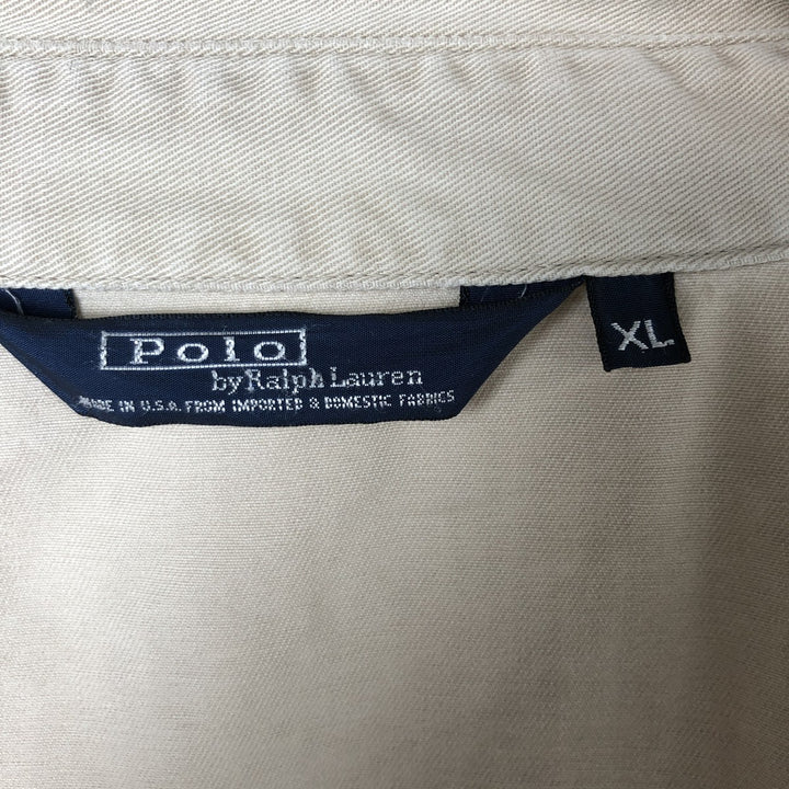90'S Ralph Lauren POLO by Ralph Lauren Swing Top Sports Jacket Made in USA Men's XL cotton Beige type Vintage Second Hand